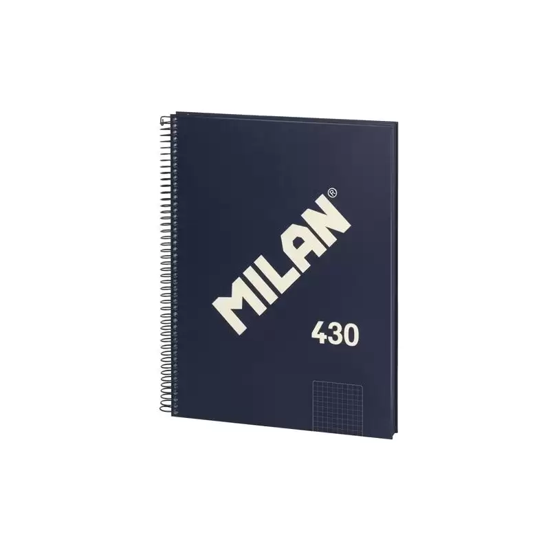 (57142E80B) MILAN CUADERNO CON ESPIRAL A4 80H 95GR PAUTADO 1 LÍNEA 7MM SERIE 430 SINCE 1918 AZUL