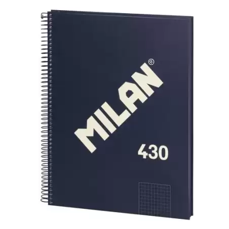 (57142E80B) MILAN CUADERNO CON ESPIRAL A4 80H 95GR PAUTADO 1 LÍNEA 7MM SERIE 430 SINCE 1918 AZUL