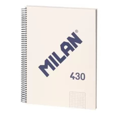 (57142E80BG) MILAN CUADERNO CON ESPIRAL A4 80H 95GR PAUTADO 1 LÍNEA 7MM SERIE 430 SINCE 1918 BEIGE