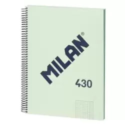 (57142E80GR) MILAN LIBRETA CON ESPIRAL A4 80H 95GR PAUTADO 1 LÍNEA 7MM TAPA DURA SERIE 430 SINCE 1918 VERDE