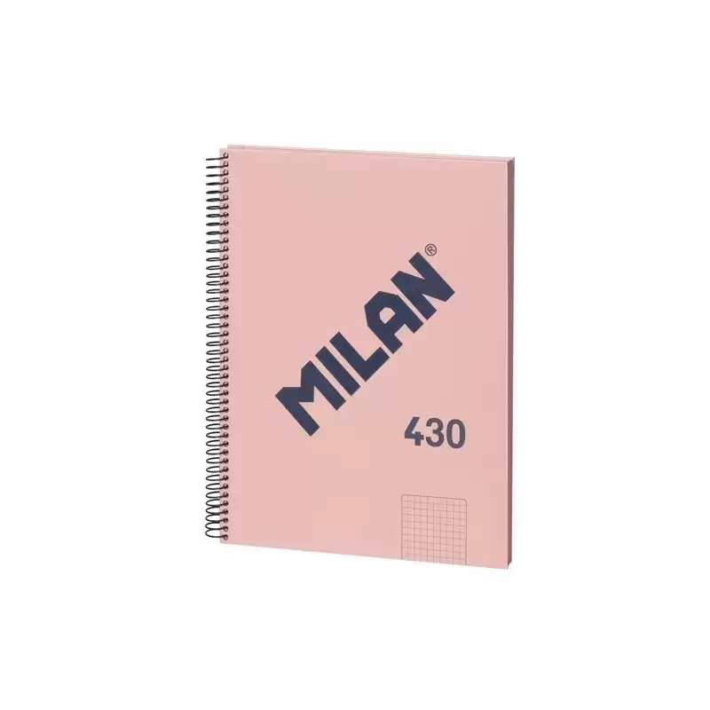 (57142E80P) MILAN CUADERNO CON ESPIRAL A4 80H 95GR PAUTADO 1 LÍNEA 7MM TAPA DURA SERIE 430 SINCE 1918 ROSA