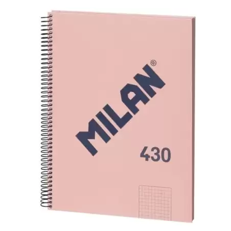 (57142E80P) MILAN CUADERNO CON ESPIRAL A4 80H 95GR PAUTADO 1 LÍNEA 7MM TAPA DURA SERIE 430 SINCE 1918 ROSA