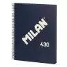 (57143E80B) MILAN CUADERNO CON ESPIRAL A4 80H 95GR CUADRICULA 5X5MM TAPA DURA SERIE 430 SINCE 1918 AZUL