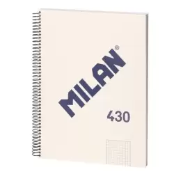 (57143E80BG) MILAN CUADERNO CON ESPIRAL A4 80H 95GR CUADRICULADO 5X5MM TAQPA DURA SERIE 430 SINCE 1918 BEIGE