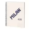 (57143E80BG) MILAN CUADERNO CON ESPIRAL A4 80H 95GR CUADRICULADO 5X5MM TAQPA DURA SERIE 430 SINCE 1918 BEIGE