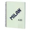 (57143E80GR) MILAN CUADERNO CON ESPIRAL A4 80H PAPEL 95GR CUADRICULADO 5X5MM TAPA DURA SERIE 430 SINCE 1918 VERDE