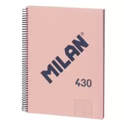 (57143E80P) MILAN CUADERNO CON ESPIRAL A4 80H 95GR CUADRICULADO 5X5MM TAPA DURA SERIE 430 SINCE 1918 ROSA