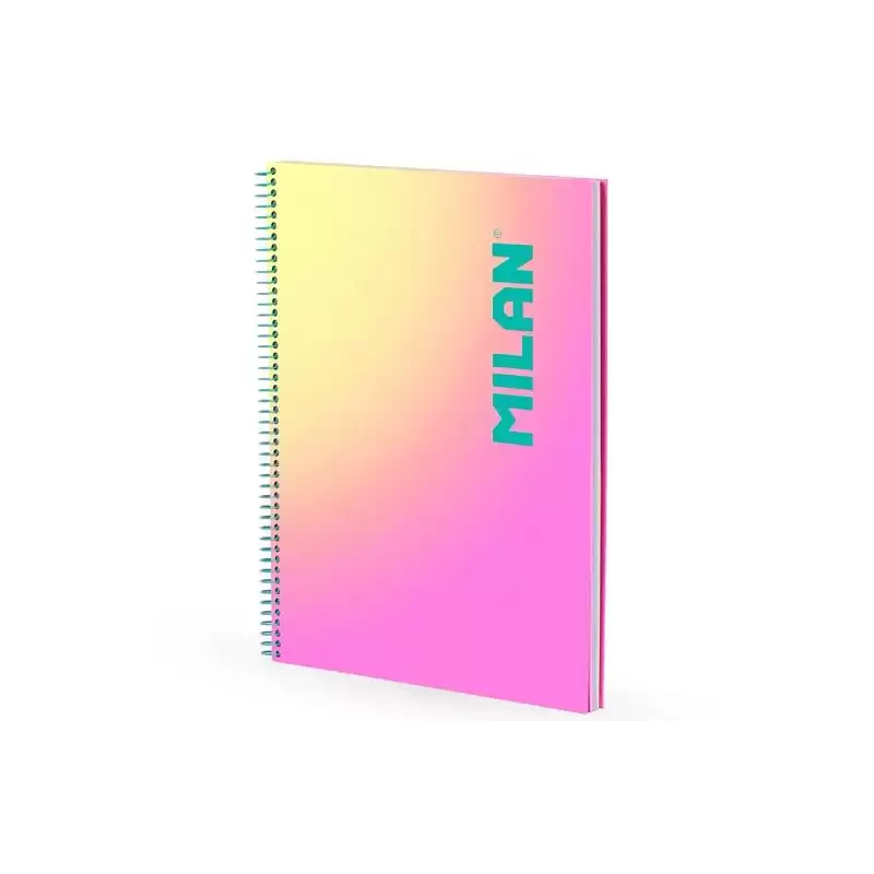 (57143E90SNP) MILAN CUADERNO ESPIRAL A4 90H 95GR CUADRÍCULA 5X5 TAPA DURA COLECCIÓN SUNSET ROSA