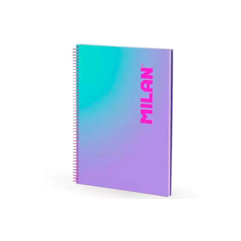 (57143E90SNPR) MILAN CUADERNO ESPIRAL A4 90H 95GR CUADRÍCULA 5X5 TAPA DURA COLECCIÓN SUNSET LILA