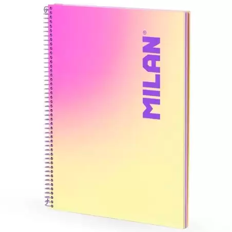 (57143E90SNY) MILAN CUADERNO ESPIRAL A4 90H 95GR CUADRÍCULA 5X5 TAPA DURA COLECCIÓN SUNSET AMARILLO