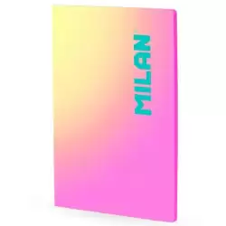 (57243L48SNP) MILAN LIBRETA ENCOLADA A4 48H PAPEL 95GR CUADRICULA 5X5 COLECCIÓN SUNSET ROSA