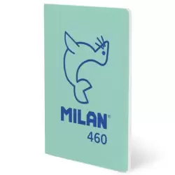 (57251G24GR460) MILAN LIBRETA GRAPADA A5 24H PAPEL BLANCO 95GR LISO COLECCIÓN 460 SINCE 1918 VERDE