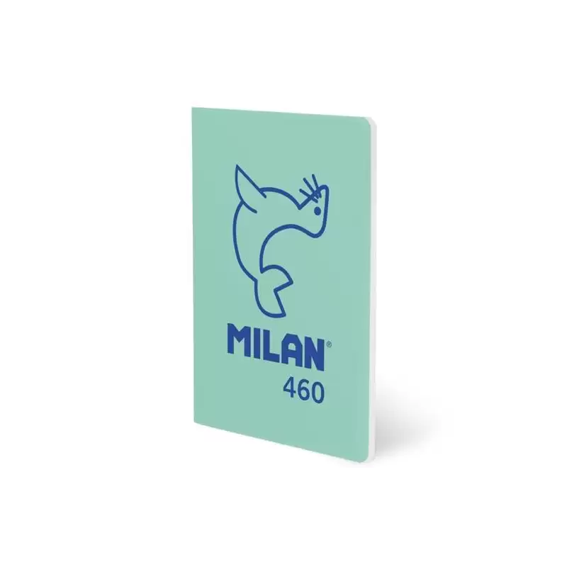 (57251G24GR460) MILAN LIBRETA GRAPADA A5 24H PAPEL BLANCO 95GR LISO COLECCIÓN 460 SINCE 1918 VERDE