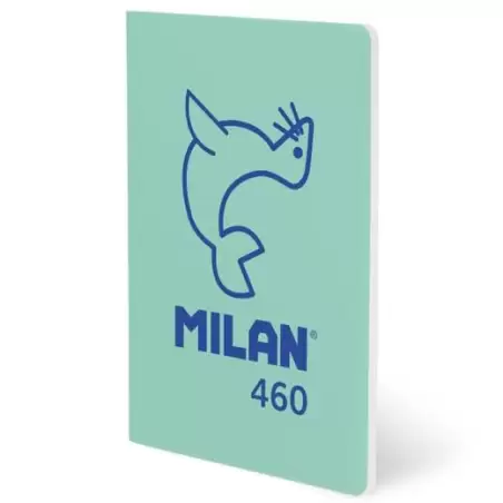 (57251G24GR460) MILAN LIBRETA GRAPADA A5 24H PAPEL BLANCO 95GR LISO COLECCIÓN 460 SINCE 1918 VERDE