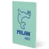 (57251G24GR460) MILAN LIBRETA GRAPADA A5 24H PAPEL BLANCO 95GR LISO COLECCIÓN 460 SINCE 1918 VERDE