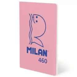 (57251G24P460) MILAN LIBRETA GRAPADA A5 24H PAPEL BLANCO 95GR LISO COLECCIÓN 460 SINCE 1918 ROSA