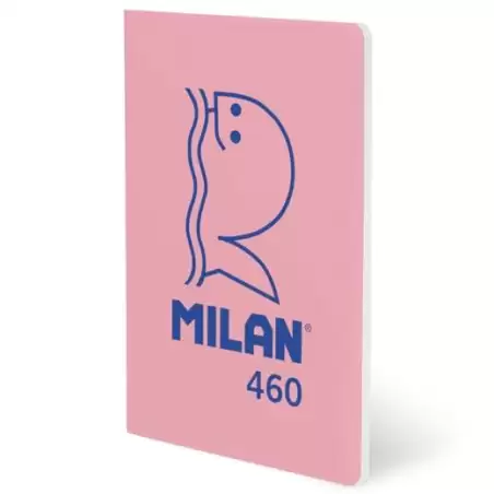 (57251G24P460) MILAN LIBRETA GRAPADA A5 24H PAPEL BLANCO 95GR LISO COLECCIÓN 460 SINCE 1918 ROSA