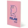 (57251G24P460) MILAN LIBRETA GRAPADA A5 24H PAPEL BLANCO 95GR LISO COLECCIÓN 460 SINCE 1918 ROSA