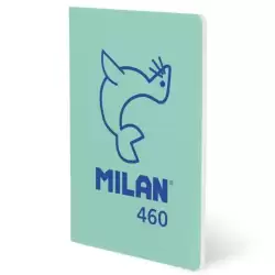 (57252G24GR460) MILAN LIBRETA GRAPADA A5 24H PAPEL BLANCO 95GR LÍNEA 7MM COLECCIÓN 460 SINCE 1918 VERDE