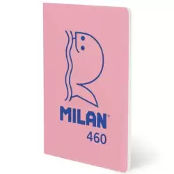 (57252G24P460) MILAN LIBRETA GRAPADA A5 24H PAPEL BLANCO 95GR LÍNEA 7MM COLECCIÓN 460 SINCE 1918 ROSA