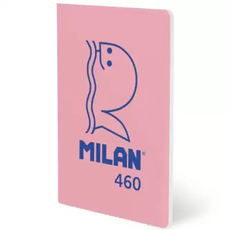(57252G24P460) MILAN LIBRETA GRAPADA A5 24H PAPEL BLANCO 95GR LÍNEA 7MM COLECCIÓN 460 SINCE 1918 ROSA