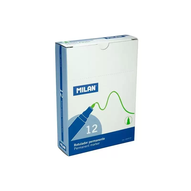 (16429124) MILAN ROTULADOR PERMANENTE PUNTA REDONDA Ø4MM VERDE CAJA 12 UD