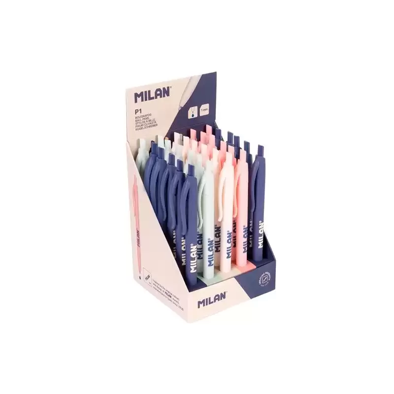 (176510930SNC) MILAN BOLÍGRAFO P1 SERIE 430 SINCE 1918 TINTA AZUL CAJA EXPOSITORA 30 UD