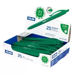 (176513925) MILAN BOLIGRAFO P1 TOUCH VERDE CAJA EXPOSITORA 25U