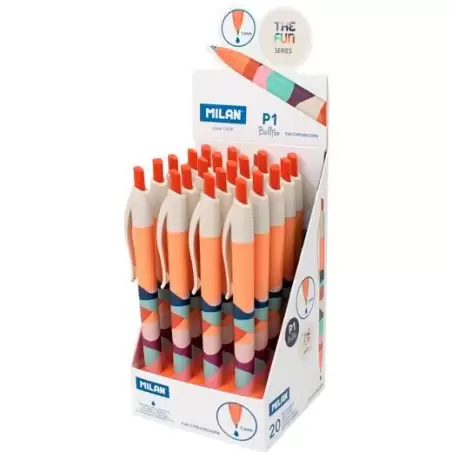 (1765729120FN) MILAN BOLÍGRAFO P1 THE FUN 624 TINTA AZUL CAJA EXPOSITORA 20 UD