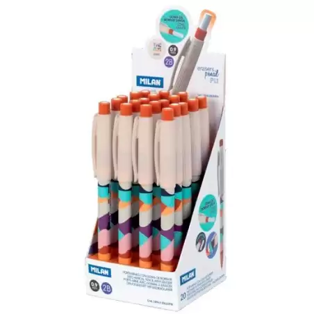 (185012920FN) MILAN PORTAMINAS PL1 SERIE THE GUN 0.9MM 2B C/SURTIDOS CAJA EXPOSITORA 20 UD