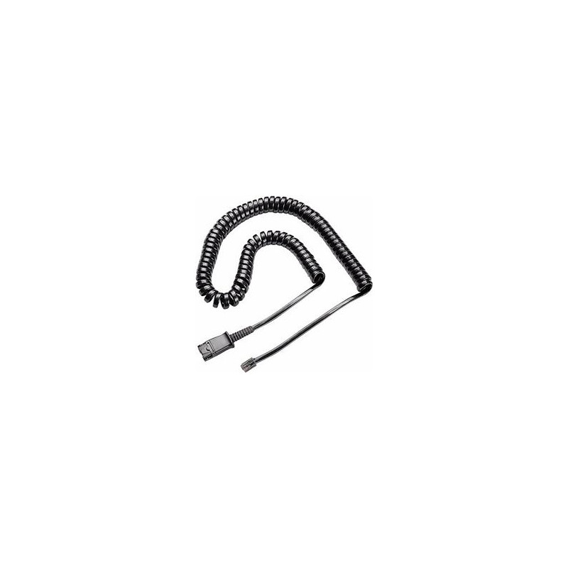 (784S0AA) HP POLY CABLE RIZADO NEGRO PARA TELÉFONOS FIJOS - U10P-S