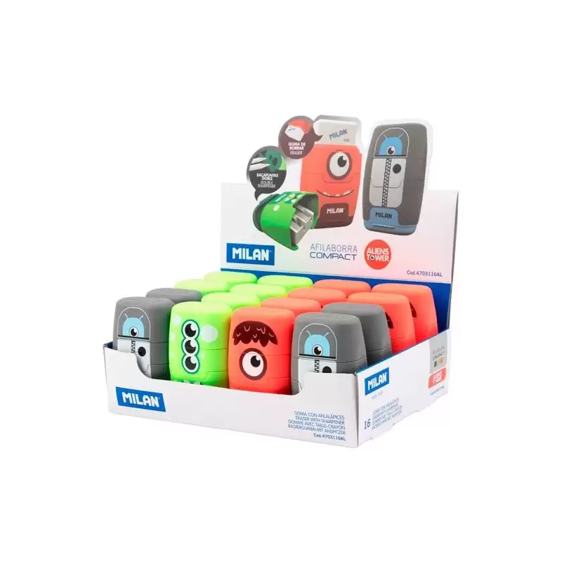 (4703116AL) MILAN AFILABORRAS COMPACT SERIE ESPECIAL ALIENS SURTIDO CAJA EXPOSITORA 16 UD