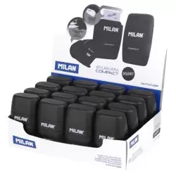 (4703116DW) MILAN AFILABORRAS COMPACT SHADOW CAJA EXPOSITORA 16 UD SACAPUNTAS DOBLE CON GOMA