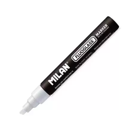 (591291012) MILAN FLUOGLASS ROTULADOR BORRABLE PUNTA BISELADA BLANCO