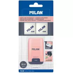 (BYM10140SNCP) MILAN AFILABORRA COMPACT SERIE 1918 + 2 GOMAS DE RECAMBIO BLÍSTER ROSA