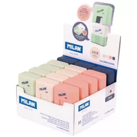 (CMMS430SNC) MILAN GOMA MIGA DE PAN 430 CON FUNDA SCHOOL SERIE 1918 CAJA EXPOSITORA 30 UD C/SURTIDOS