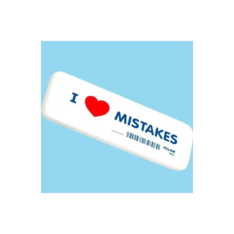 (CNM4806) MILAN GOMA 4806 MISTAKES BISELADA MIGA DE PAN FLEXIBLE BLANCO CAJA 6 GOMAS