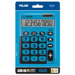 (150610TDBBL) MILAN CALCULADORA TOUCH DUO 10 DIGITOS DUAL BLISTER AZUL