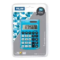 (150908BBL) MILAN CALCULADORA POCKET 8 DIGITOS DUAL BLISTER AZUL