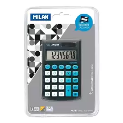 (150908KBL) MILAN CALCULADORA POCKET 8 DIGITOS DUAL BLISTER NEGRO