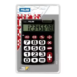 (151708BL) MILAN CALCULADORA NEGRO 8 DIGITO DUAL BLISTER