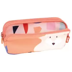 (081135FARN) MILAN PORTATODO 3 CREMALLERAS SERIE ESPECIAL FUN ANIMALS NARANJA