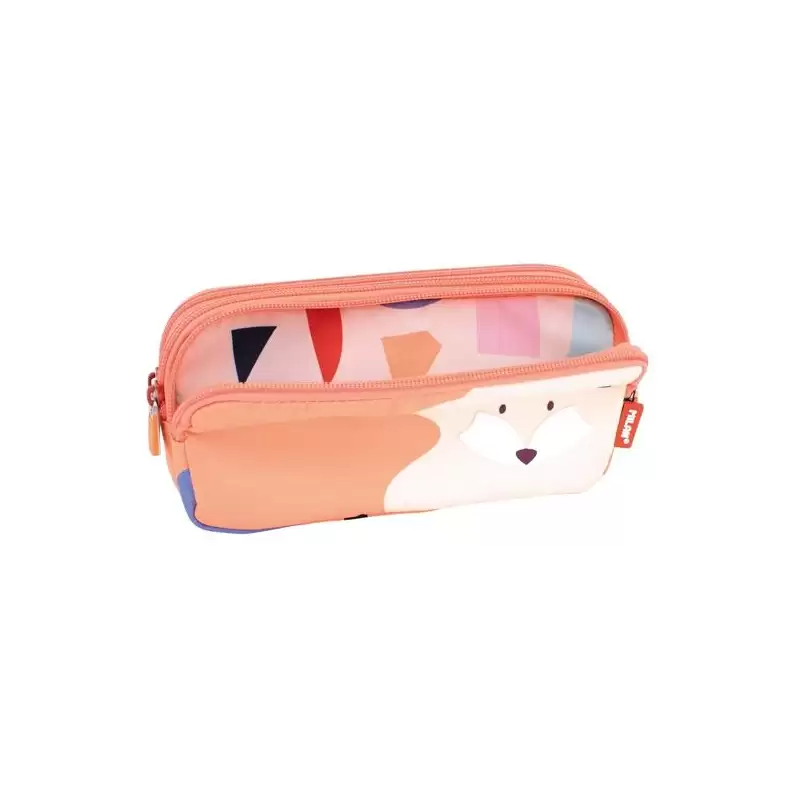 (081135FARN) MILAN PORTATODO 3 CREMALLERAS SERIE ESPECIAL FUN ANIMALS NARANJA