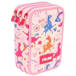 (081364FLCBG) MILAN PLUMIER 3 PISOS CON CONTENIDO SERIE ESPECIAL FLOWICORN BEIGE