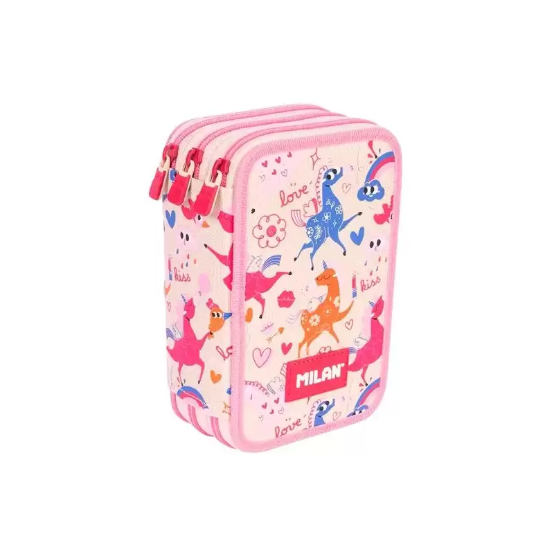 (081364FLCBG) MILAN PLUMIER 3 PISOS CON CONTENIDO SERIE ESPECIAL FLOWICORN BEIGE