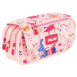 (08149FLC) MILAN PORTATODO 4 CREMALLERAS CON SOLAPA SERIE ESPECIAL FLOWICORN