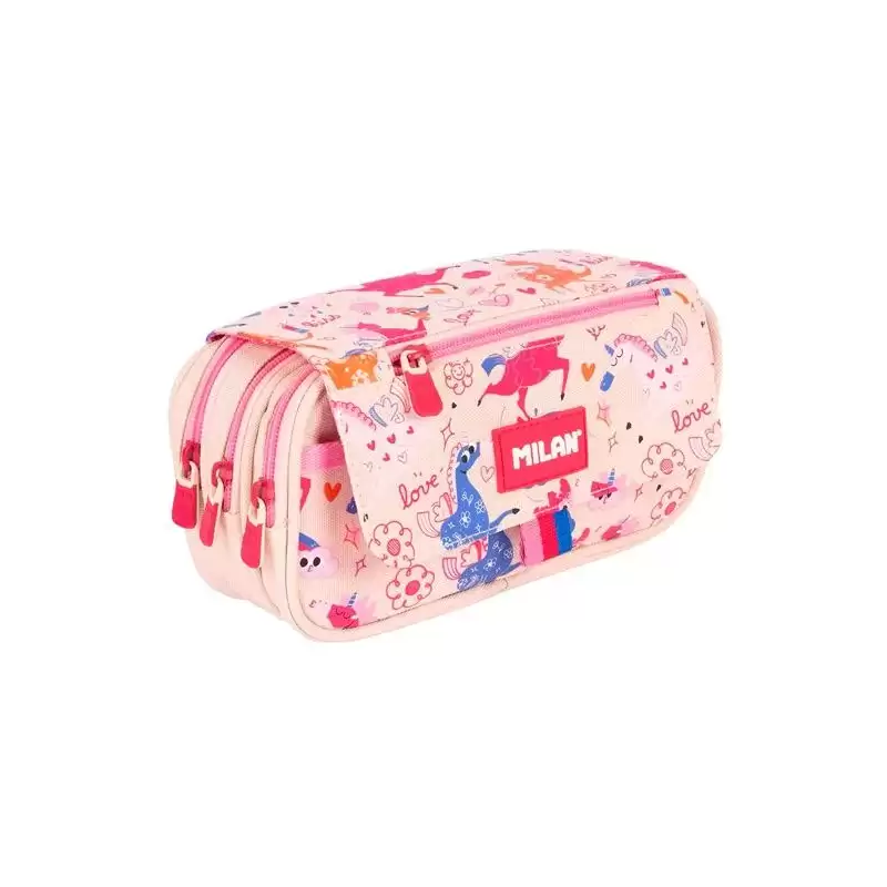 (08149FLC) MILAN PORTATODO 4 CREMALLERAS CON SOLAPA SERIE ESPECIAL FLOWICORN