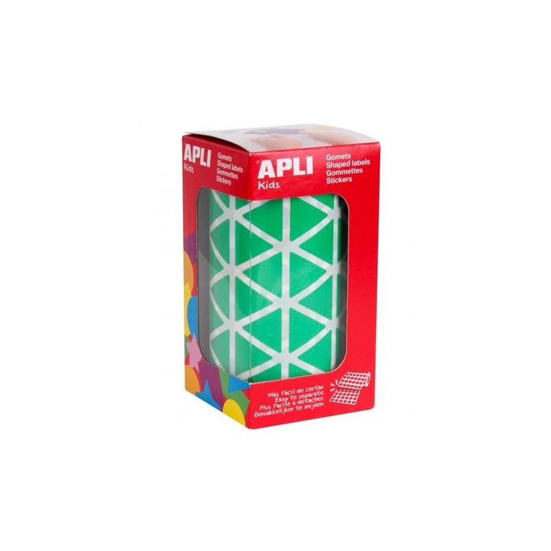 (4870) APLI GOMETS TRIANGULARES 20MM ROLLO VERDE -ROLLO 2832 UNIDADES-