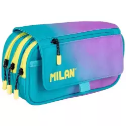 (08149SN26) MILAN PORTATODO 4 CREMALLERAS CON SOLAPA SUNSET TURQUESA