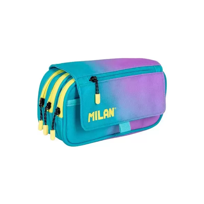 (08149SN26) MILAN PORTATODO 4 CREMALLERAS CON SOLAPA SUNSET TURQUESA